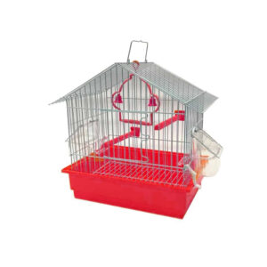 Κλουβί Πουλιών Κόκκινο σπιτάκι 30*23*39cm