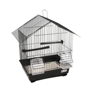 Κλουβί πολιών μαύρο με σκεπή